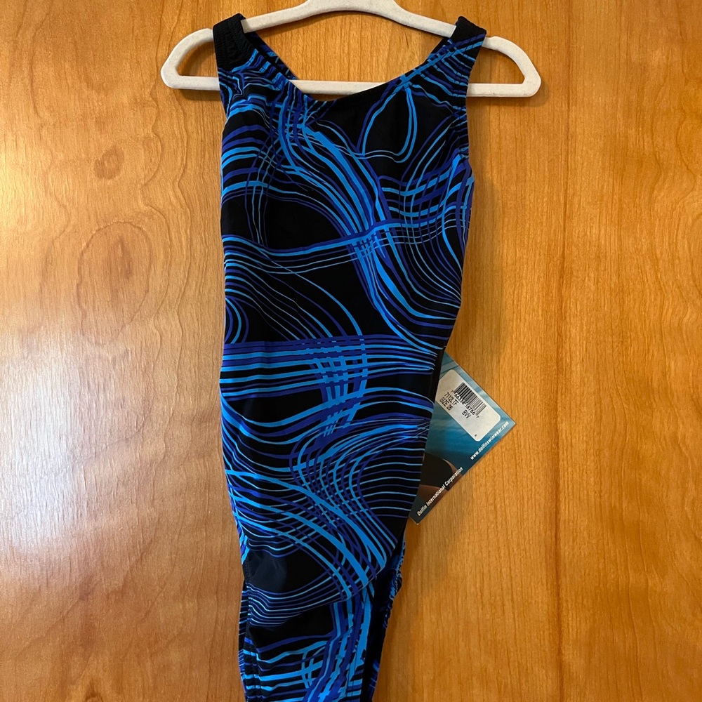 Dolfin Competition LTF Series Swim Suit Blue Swimsuit USA Juniors Size 26 NWT #1